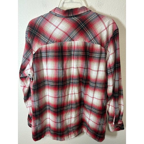 Columbia Flannel Button Up Shirt Red Plaid Casual Red Size XL Women's - Picture 2 of 7